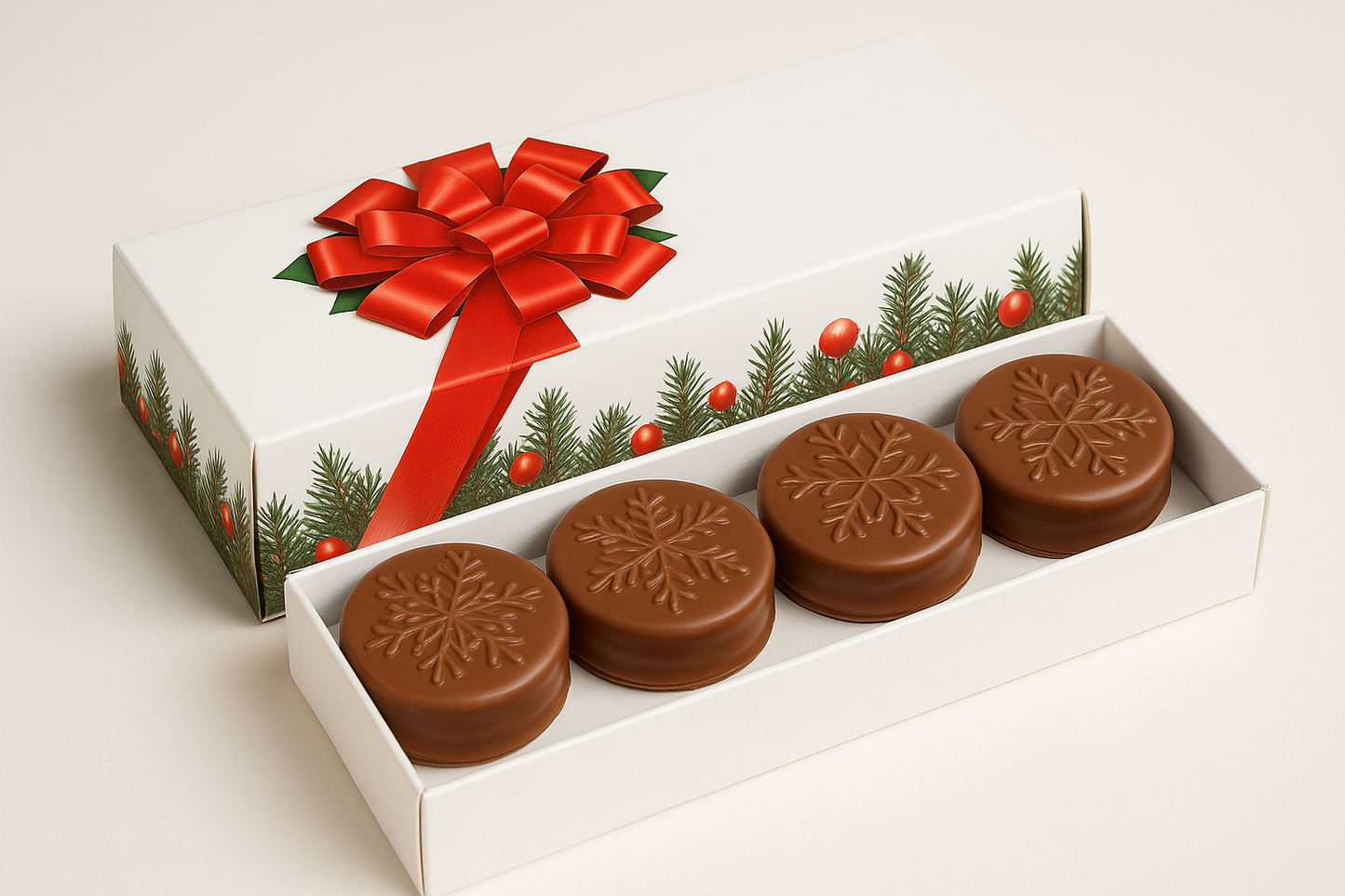 Mistletoe Giftbox of 4 snowflake Bri-wiches (made with real Oreos)